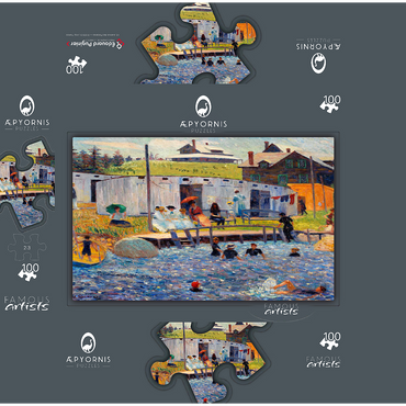 The Bathing Hour Chester Nova Scotia 1910 by William James Glackens 100 Jigsaw Puzzle box 3D Modell