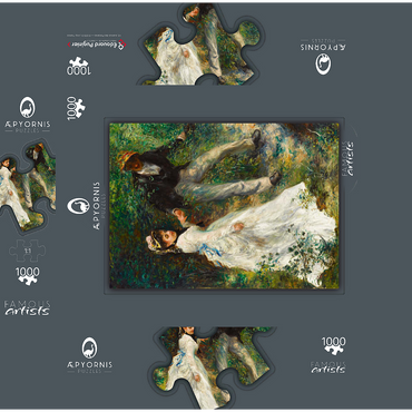 La Promenade (1870) by Pierre-Auguste Renoir 1000 Jigsaw Puzzle box 3D Modell