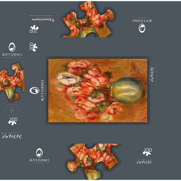Anemones (Anémones) 1907 by Pierre-Auguste Renoir 100 Jigsaw Puzzle box 3D Modell