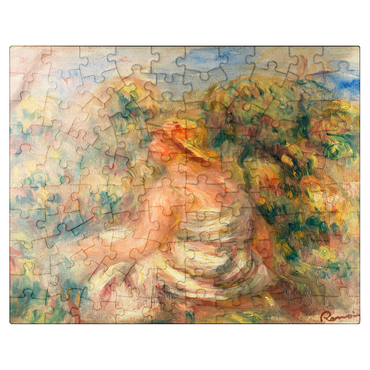puzzleplate Woman with Hat in a Landscape (Femme avec chapeau dans un paysage) 1918 by Pierre-Auguste Renoir 100 Jigsaw Puzzle