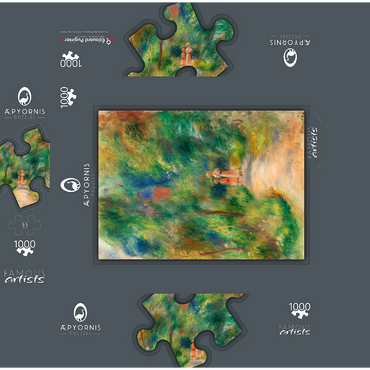 Two Figures on a Path (Deux figures dans un sentier) (1906) by Pierre-Auguste Renoir 1000 Jigsaw Puzzle box 3D Modell