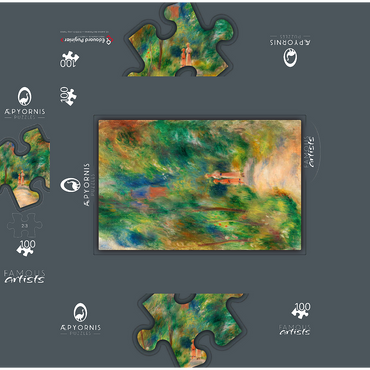Two Figures on a Path (Deux figures dans un sentier) 1906 by Pierre-Auguste Renoir 100 Jigsaw Puzzle box 3D Modell