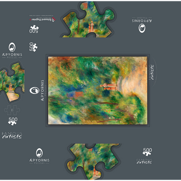 Two Figures on a Path (Deux figures dans un sentier) 1906 by Pierre-Auguste Renoir 500 Jigsaw Puzzle box 3D Modell