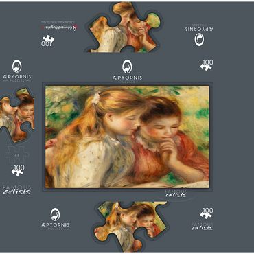 Reading (La Lecture) 1891 by Pierre-Auguste Renoir 100 Jigsaw Puzzle box 3D Modell
