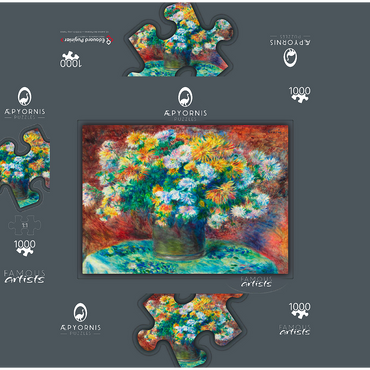 Chrysanthemums (1881-1882) by Pierre-Auguste Renoir 1000 Jigsaw Puzzle box 3D Modell