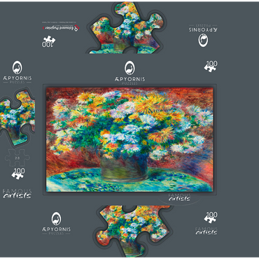 Chrysanthemums 1881-1882 by Pierre-Auguste Renoir 100 Jigsaw Puzzle box 3D Modell