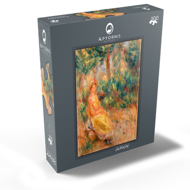 Woman in Pink and Yellow in a Landscape (Femme en rose et jaune dans un paysage) 1917-1919 by Pierre-Auguste Renoir 100 Jigsaw Puzzle box view1