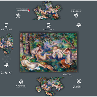 Bathers in the Forest (Baigneuses dans la forêt) 1897 by Pierre-Auguste Renoir 500 Jigsaw Puzzle box 3D Modell