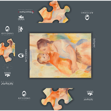 Washerwoman and Child (La Blanchisseuse et son enfant) (1886) by Pierre-Auguste Renoir 1000 Jigsaw Puzzle box 3D Modell
