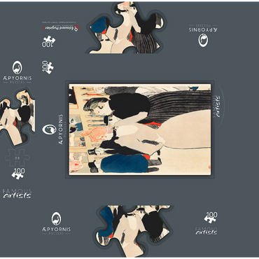 At the Moulin Rouge: La Goulue and Her Sister 1892 by Henri de Toulouse-Lautrec 100 Jigsaw Puzzle box 3D Modell