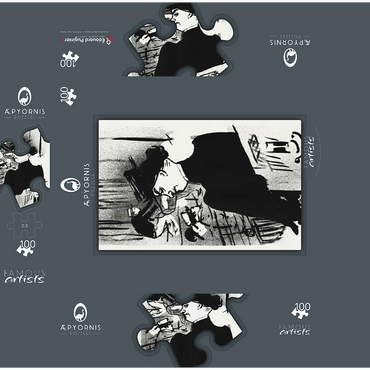 Le Café-concert: Une Spectatrice 1893 by Henri de Toulouse-Lautrec 100 Jigsaw Puzzle box 3D Modell
