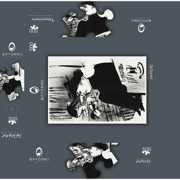 Le Café-concert: Une Spectatrice 1893 by Henri de Toulouse-Lautrec 500 Jigsaw Puzzle box 3D Modell