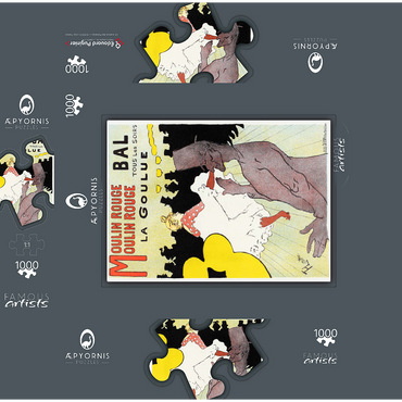 Affiche pour le Moulin Rouge la Goulue (1898) by Henri de Toulouse-Lautrec 1000 Jigsaw Puzzle box 3D Modell