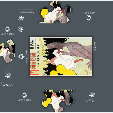 Affiche pour le Moulin Rouge la Goulue 1898 by Henri de Toulouse-Lautrec 100 Jigsaw Puzzle box 3D Modell