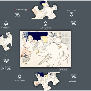 The Irish and American Bar, Rue Royale (1896) by Henri de Toulouse-Lautrec 1000 Jigsaw Puzzle box 3D Modell