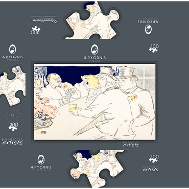 The Irish and American Bar Rue Royale 1896 by Henri de Toulouse-Lautrec 100 Jigsaw Puzzle box 3D Modell