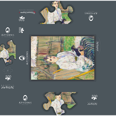 Lady with a Dog 1891 by Henri de Toulouse-Lautrec 500 Jigsaw Puzzle box 3D Modell