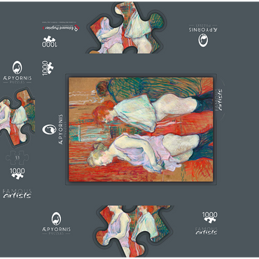 Rue des Moulins (1894) by Henri de Toulouse-Lautrec 1000 Jigsaw Puzzle box 3D Modell