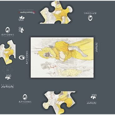 Affiche Au Bal des Etudiants 1900 by Henri de Toulouse-Lautrec 100 Jigsaw Puzzle box 3D Modell