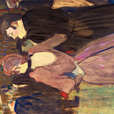 La Goulue and Her Sister (1892) drawing by Henri de Toulouse-Lautrec 1000 Jigsaw Puzzle 3D Modell