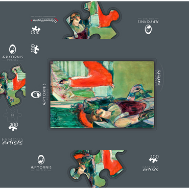The Opera 'Messalina' at Bordeaux (Messaline descend l'escalier bordé de figurants) by Henri de Toulouse-Lautrec 100 Jigsaw Puzzle box 3D Modell