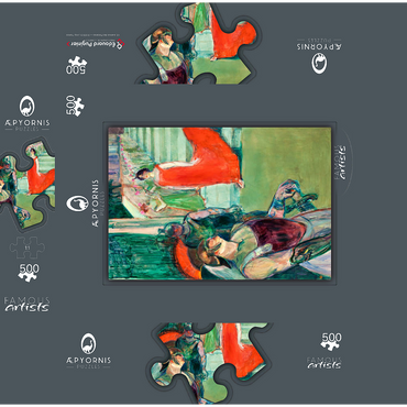 The Opera 'Messalina' at Bordeaux (Messaline descend l'escalier bordé de figurants) by Henri de Toulouse-Lautrec 500 Jigsaw Puzzle box 3D Modell