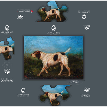 Henri de Toulouse-Lautrec, La Gousse (1880) dog painting 1000 Jigsaw Puzzle box 3D Modell