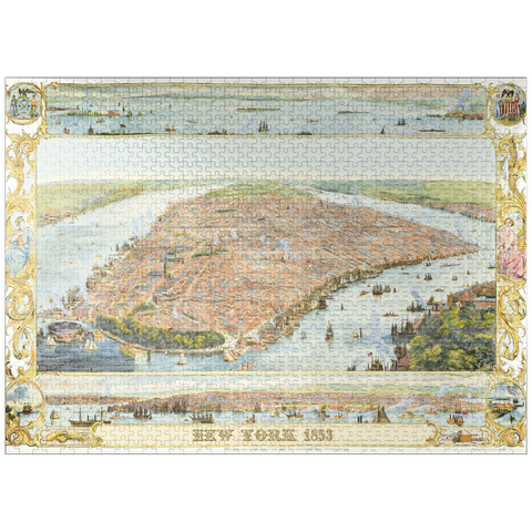 puzzleplate New York City Map, 1853 1000 Jigsaw Puzzle