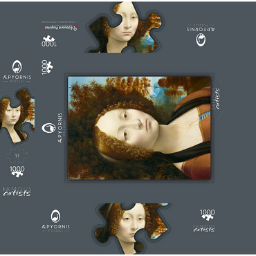 Ginevra de' Benci 1000 Jigsaw Puzzle box 3D Modell