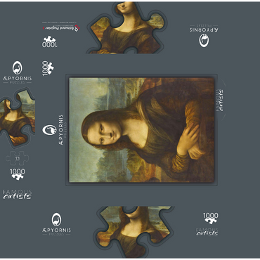 Mona Lisa - Lisa del Giocondo 1000 Jigsaw Puzzle box 3D Modell