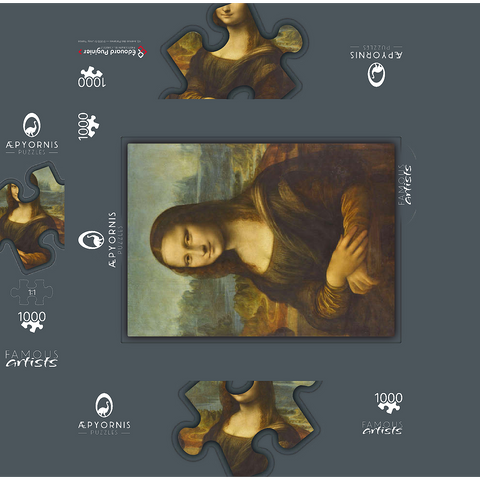 Mona Lisa - Lisa del Giocondo 1000 Jigsaw Puzzle box 3D Modell