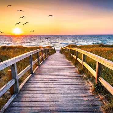 Sunset on dune beach, North Sea 1000 Jigsaw Puzzle 3D Modell