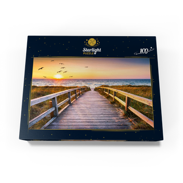 Sunset on Dune Beach in the North Sea 100 Jigsaw Puzzle box view1
