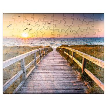 puzzleplate Sunset on Dune Beach in the North Sea 100 Jigsaw Puzzle