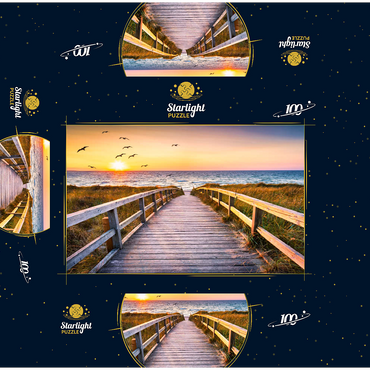 Sunset on Dune Beach in the North Sea 100 Jigsaw Puzzle box 3D Modell