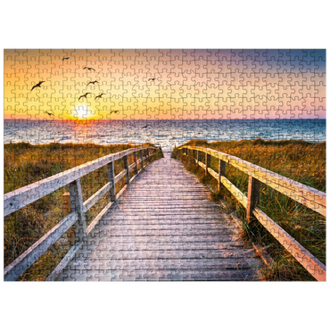 puzzleplate Sunset on Dune Beach in the North Sea 500 Jigsaw Puzzle