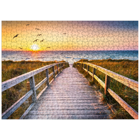 puzzleplate Sunset on Dune Beach in the North Sea 500 Jigsaw Puzzle