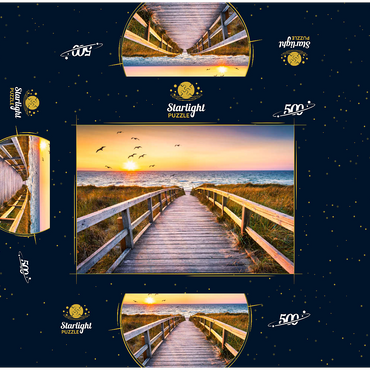 Sunset on Dune Beach in the North Sea 500 Jigsaw Puzzle box 3D Modell