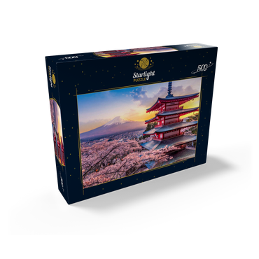 Beautiful view of Mount Fuji and Chureito Pagoda at Sunset 500 Jigsaw Puzzle box view1