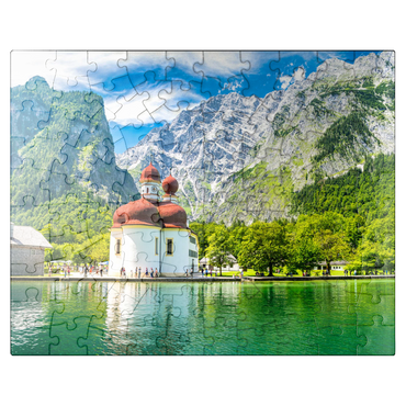 puzzleplate Königsee with the Bartholomew Church 100 Jigsaw Puzzle