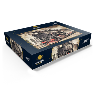 A steam train departs from the station 1000 Jigsaw Puzzle box view1