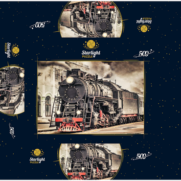 A Departing Steam Train 500 Jigsaw Puzzle box 3D Modell
