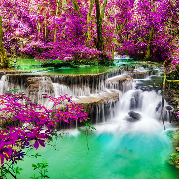 Huay Mae Khamin Waterfall, Thailand 1000 Jigsaw Puzzle 3D Modell