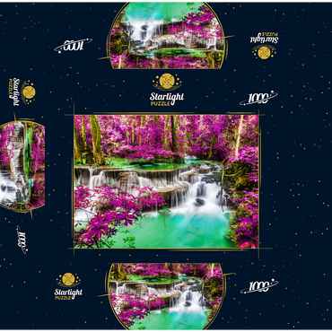 Huay Mae Khamin Waterfall, Thailand 1000 Jigsaw Puzzle box 3D Modell