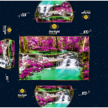 Huay Mae Khamin Waterfall Thailand 100 Jigsaw Puzzle box 3D Modell