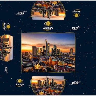 Frankfurt am Main by night, Germany 1000 Jigsaw Puzzle box 3D Modell