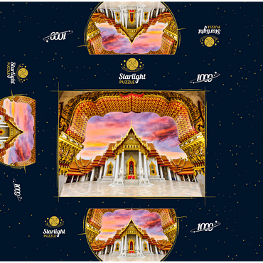 Marble temple in Bangkok, Thailand 1000 Jigsaw Puzzle box 3D Modell