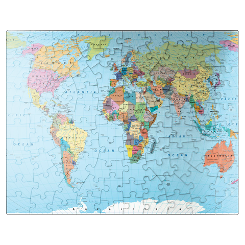puzzleplate Color world map - borders, countries, roads and cities 100 Jigsaw Puzzle