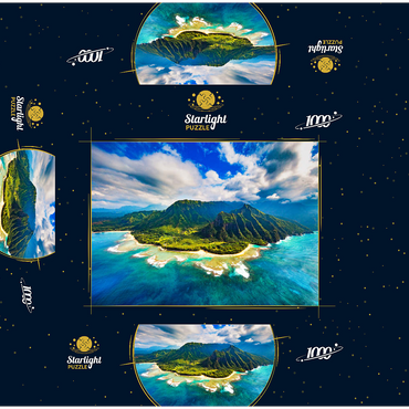 Aerial view on Na Pali coast, Kauai, Hawaii 1000 Jigsaw Puzzle box 3D Modell