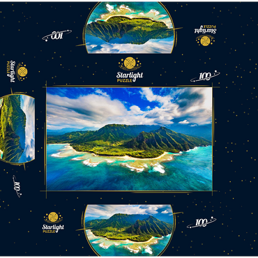 Aerial view on Na Pali coast Kauai Hawaii 100 Jigsaw Puzzle box 3D Modell